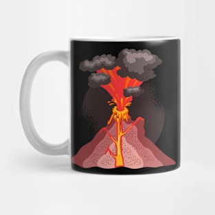 Volcano geology nature illustration motif Mug